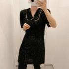 Short-sleeve Furry Dress
