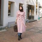 Wool Blend Maxi Trench Coat