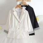 Single-breasted Striped Trim Blazer