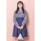 Set: Floral Print Hanbok Top + Skirt