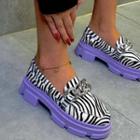 Zebra Print Chained Loafers