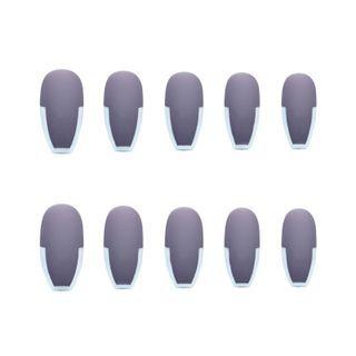 Plain Faux Nail Tips 229 - Gray - One Size