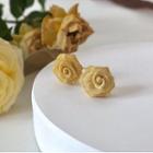Floral Stud Earring / Clip-on Earring 1 Pair - Yellow - One Size