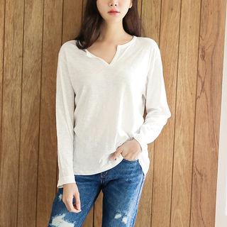 Open-placket M Lange T-shirt
