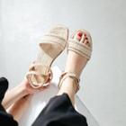 Embellished Ankle-strap Espadrille Sandals