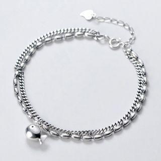 925 Sterling Silver Fish Bracelet S925 Silver - Bracelet - One Size