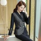 Two-tone Double-breasted Blazer / Dress Pants / Set