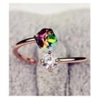 Alloy Rhinestone Open Ring As Shown In Figure - One Size