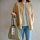 Rib-trim Lightweight Zip Jacket