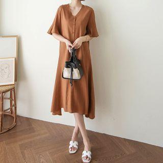 Line Blend Flared Midi Shirtdress