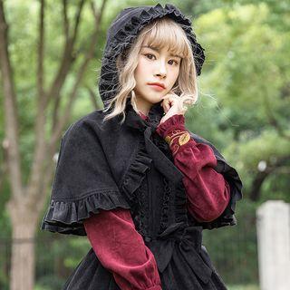 Frill Trim Hooded Capelet