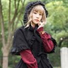 Frill Trim Hooded Capelet