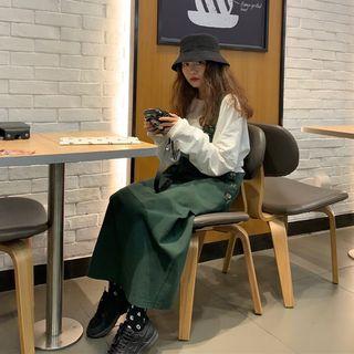Long-sleeve Plain T-shirt / Midi Jumper Dress