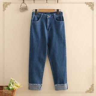 Moon Embroidered Jeans