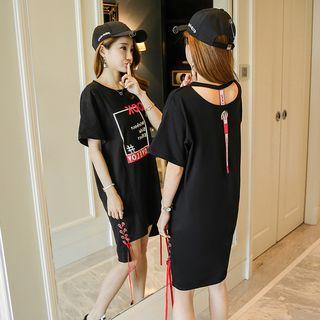 Short-sleeve Tie-up Nursery Dress