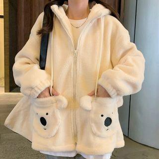 Bead Embroidered Hooded Zip Jacket