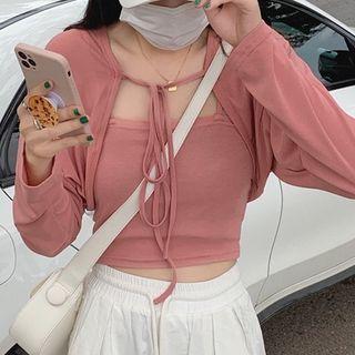 Set: Cropped Camisole Top + Shrug Cardigan