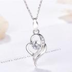 925 Sterling Silver Rhinestone Pendant Necklace Excluding Chain - Silver - One Size