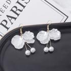 Faux Pearl Petal Drop Earring 1 Pair - As Shown In Figure - One Size