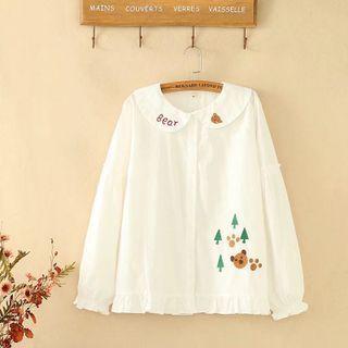 Bear Embroidered Blouse