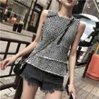 Tweed Slim-fit Sleeveless Top