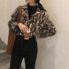 Tie-dye V-neck Blouse As Figure - One Size