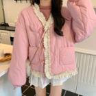 Ruffed Padded Jacket Pink - One Size