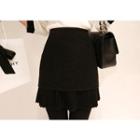 Pleated-hem Lace Mini Skirt