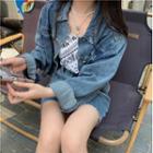 Denim Mini Skirt / Cardigan