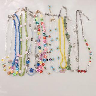 Flower / Faux Gemstone Necklace (various Designs)