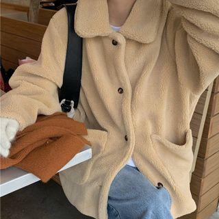 Faux Shearling Jacket Khaki - One Size