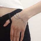 Rhinestone Star Layered Bracelet Silver - One Size