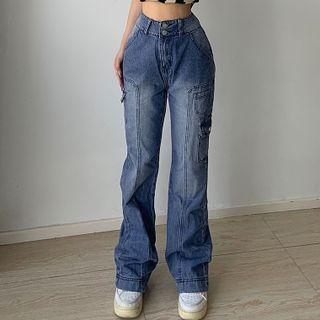 High Waist Baggy Cargo Jeans