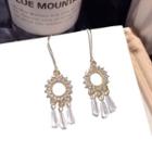 Faux Crystal Fringed Earring 1 Pair - Steel Stud - Gold - One Size