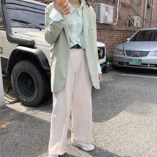 Blazer / Shirt / Wide-leg Pants