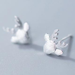 925 Sterling Silver Deer Earring S925 Silver - 1 Pair - Silver - One Size