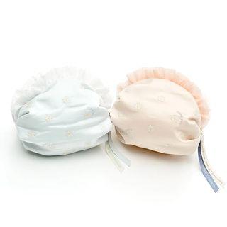 Floral Embroidered Cosmetic Bag