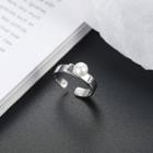 Faux Pearl Open Ring Silver - Size No. 14