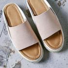Plain Genuine Leather Slide Sandals