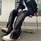 Two-tone Panel Zip Straight Leg Pants