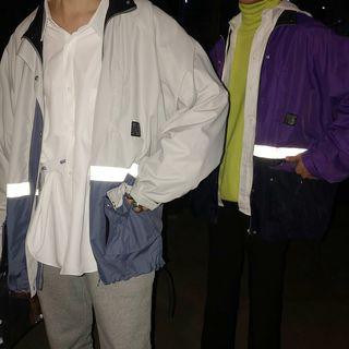 Mock Collar Color Block Windbreaker