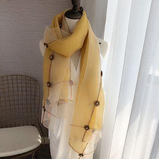 Faux Pearl Flower Scarf