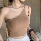 One-shoulder Tank Top / Long-sleeve Cropped T-shirt