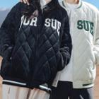 Couple Matching Long-sleeve Lettering Padded Baseball Jacket