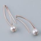 925 Sterling Silver Faux Pearl Dangle Earring 1 Pair - S925 Silver - As Shown In Figure - One Size
