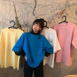 Lace Long-sleeve Top / Plain Long-sleeve T-shirt