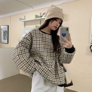 Round-neck Tweed Pullover