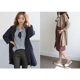 Notched-lapel Open-front Jacket