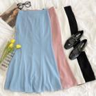 High-waist Plain A-line Mermaid Skirt