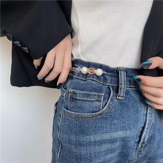 Faux Pearl Safety Pin Jeans Waist Adjuster